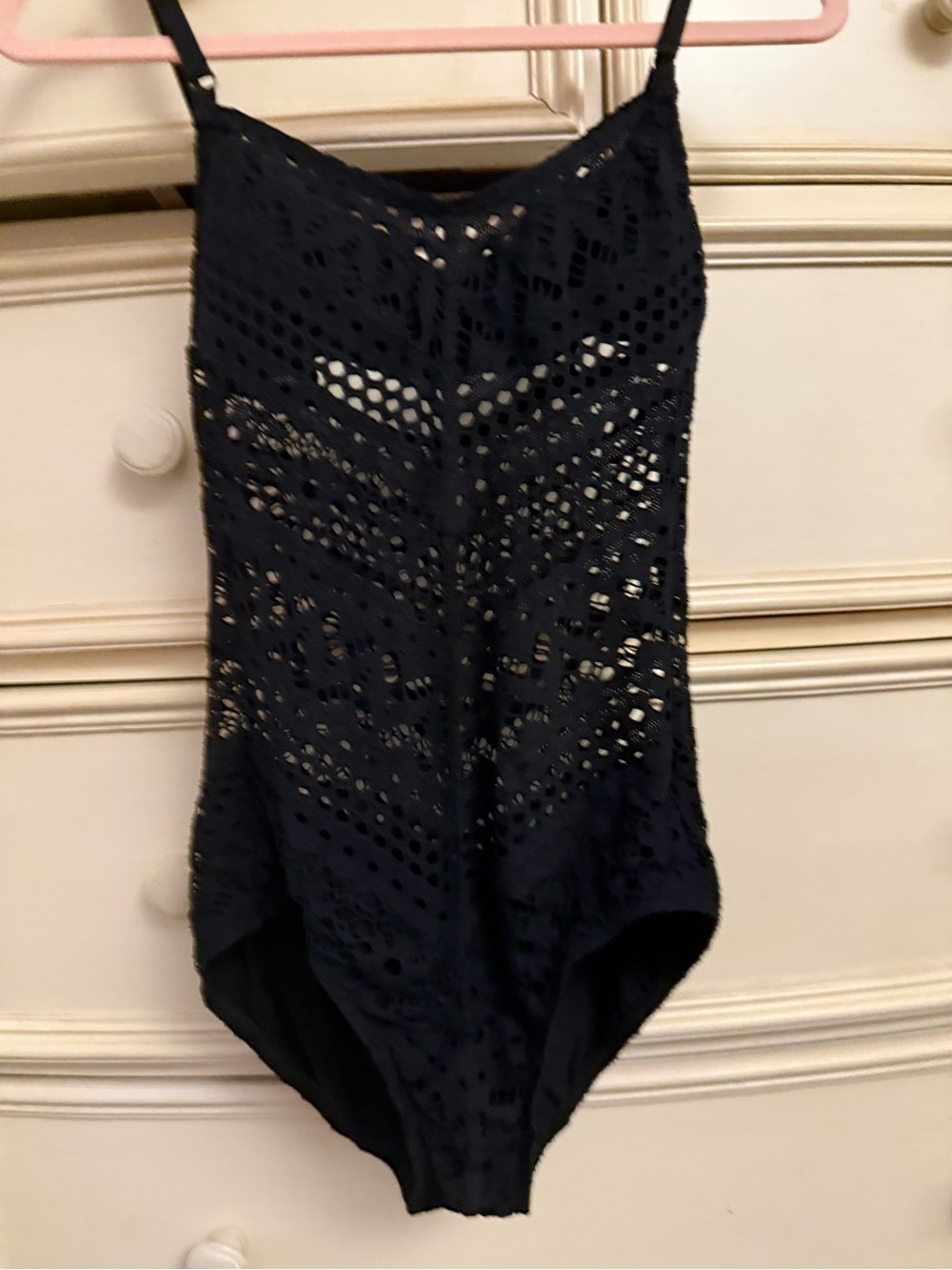 Robin Piccone Black Crochet One-Piece Swimsuit - Picture 4 of 8